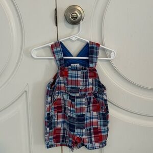 Small Wonders Red and Blue Plaid Overalls